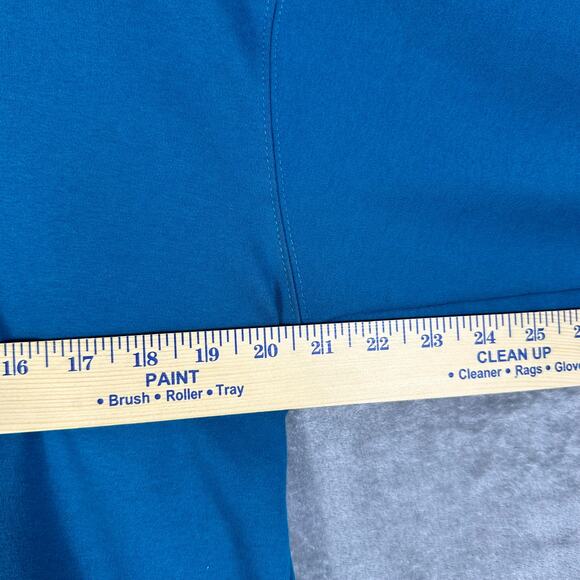 VINTAGE Eddie Bauer Women's L Turtleneck Blue Green Made In USA 100% Cotton - Picture 3 of 5